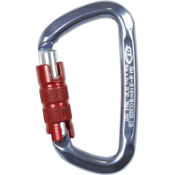 Karabinek CT D-SHAPE TG TITANIUM/SILVER/RED